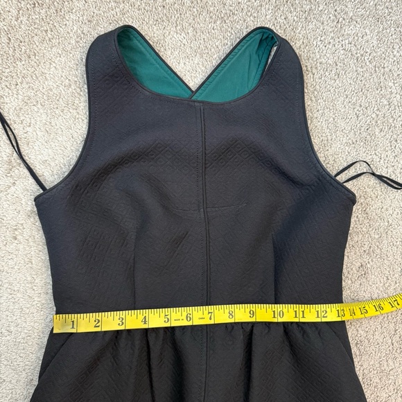 Anthropologie Maeve Rokin Cross Back Jacquard Mini Dress Black 4 - Picture 7 of 8